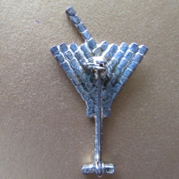 Martini Glass Vintage Pin White Pink Crystal Pin - Picture 3 of 7